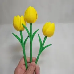 黄色のチューリップ3本セット(3Dプリンター)