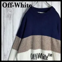3711【人気USED加工】オフホワイト Off-White マルチカラーニットのサムネイル