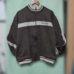 Da Hui　ジャンパー （L） ブラウン ロゴ ライン切り替え 裏起毛