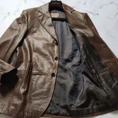 美品 LOEWE ロエベ レザージャケット 羊革 ブラウン 50サイズ（L相当） 中古・古着通販】LOEWE (ロエベ) レザージャケット ブラウン