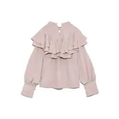 【土日限定価格！】Lily Brown ボリュームラッフルブラウス ピンクのサムネイル