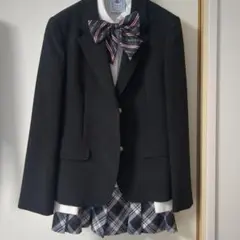 フォーマルスーツ 黒 チェック柄160㌢