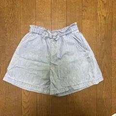 ライトブルー デニム風 ハーフパンツ　120
