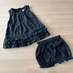 SHAMA GIRL ブラックフリルセット 80