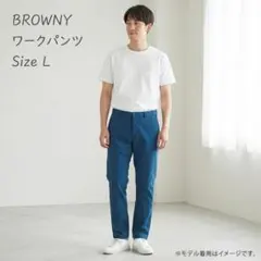 BROWNY ネイビー ワークパンツ ウエスト78cm Lサイズのサムネイル