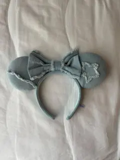 デニム素材　ミニーちゃんカチューシャ　ディズニーランド