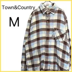 【Town&Country】 長袖 ネルシャツ 刺繍ロゴ マドラス カジュアルのサムネイル