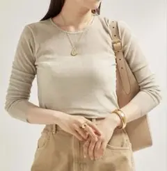 plage Flocky Mesh ロンT ベージュ