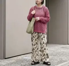 niko and… メッシュニット ピンク 透かし編み オーバーサイズ 春ニットのサムネイル