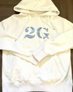 ホワイト 2G プリント パーカー