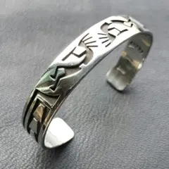 NAVAJO ナバホ HB刻印 チップインレイ ココペリ ワイドシルバー