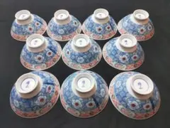 ◇未使用品 有田焼 瑞山 ご飯茶碗 10客セット 花柄 陶磁器 和食器のサムネイル