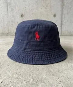 【美品】ポロ ラルフローレン バケットハット ネイビー 紺