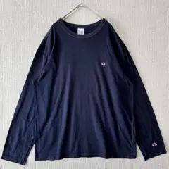 Champion /ネイビー 長袖Tシャツ XL