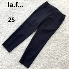 【la.f...】ラエフ　麻リネン混スリムフィットテーパードパンツ ２S　黒
