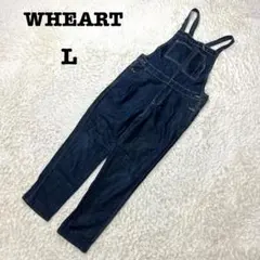 デニムサロペット　オーバーオール　カジュアル　ゆったり　ワイド　綿100%　L