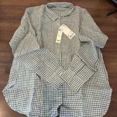UNIQLO プレミアムリネン チェックシャツ M