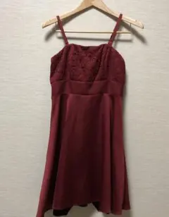グレースコンチネンタル　ワンピース　ボルドー　赤　お呼ばれワンピ　結婚式
