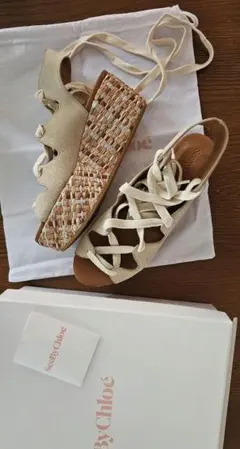 【新品未使用】SeeByChloe ウェッジソール サンダル レースアップのサムネイル