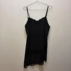 レーストリム キャミワンピース ブラック