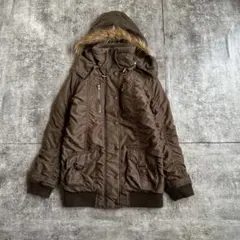 archive grunge shirring fur down jacket