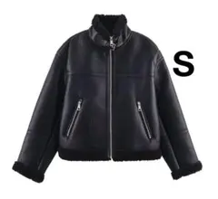ZARA リバーシブルショートフェイクファーコート S - メルカリ