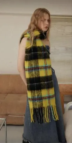 SHEIN ストール　マフラー　黄色のサムネイル