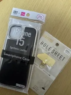 iPhone 15 合成皮革 スマートフォンケース　ストラップホールシートセット