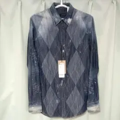 参考5.5万 未使用美品 dsquared2 デニムシャツ 製品加工薄手 伊製