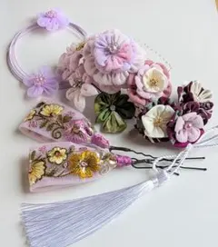 つまみ細工　髪飾り　ハンドメイド　かんざし　成人式　卒業式　結婚式　七五三　前写