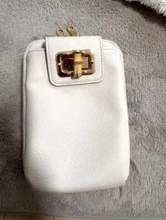 SALON de RUBAN ポーチ アイボリー ショルダーの紐なし