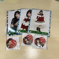 欅坂46 渡辺梨加＆渡邉理佐 生写真と缶バッジ(LOTTE)