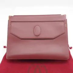 外側美品　セール　カルティエ　マスト　セカンドバッグ　ワインレッド