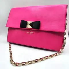 ケイトスペード 2WAY リボン チェーンショルダー ピンク