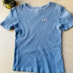 GAP リブ 半袖 Tシャツ ブルー Mサイズ