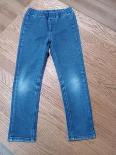 ユニクロ　キッズ デニムブルー スリムフィットパンツ S