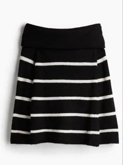 H&M リブニット オフショルダー セーター XS サイズ ブラック ホワイト