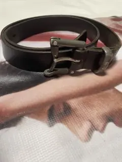 w*0様 NEEDLES ニードルス ブラック レザーベルト 34/85