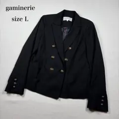 美品 gaminerie ブラック ダブルブレスト ブレザー ゴールドボタン Lのサムネイル