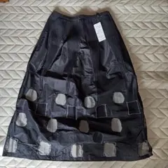 値下げ！幾何学模様 フレアスカート 黒 40号