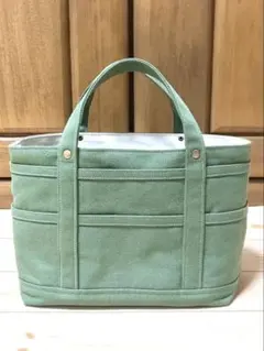 ポケットいっぱい♡帆布のミニトートバッグ風ツールボックス♡カーキグリーン