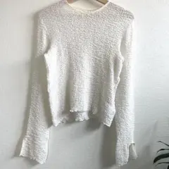 BEAUTY&YOUTH シャーリング プルオーバーカットソー オフホワイト