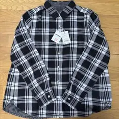 タグ付き新品リバーシブルチェック柄 長袖シャツ