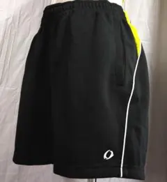 【IGNIO】ショートパンツ レディース ウエストゴム 黒×黄色　ゆったりサイズ