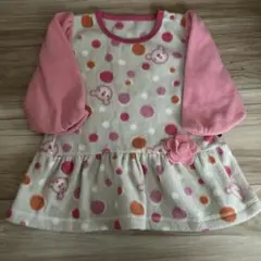 ティンカーベル☆フリース水玉ワンピース90cm