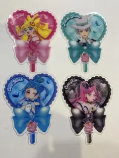 映画　キミとアイドルプリキュア♪ 入場者特典 うちわ型クリアカード　4枚セット