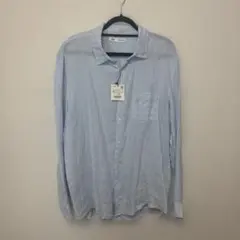ZARA リネン長袖シャツ ライトブルー XLサイズ　オーバーサイズのサムネイル