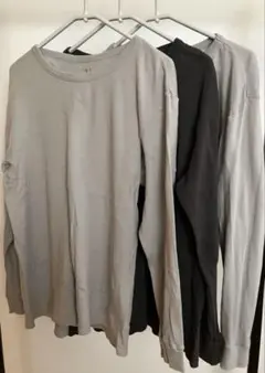 【size XL】3枚組 無印良品 あったか綿 厚手 クルーネック長袖Ｔシャツ