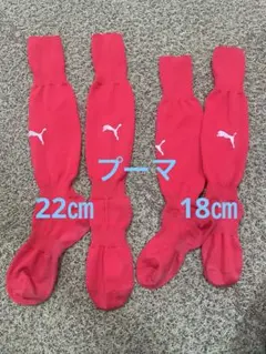Puma 赤ソックス サイズ違い2足セット