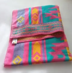 25日迄値下げ　Terisol 幾何学模様タオルケット ブラジル製 ヴィンテージ